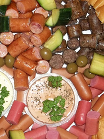 sausage snack platters are particularly yummy with dips