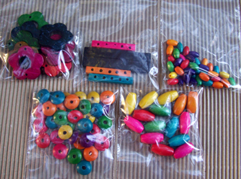 beads sorted into packets