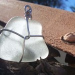 white sea glass necklace pendant