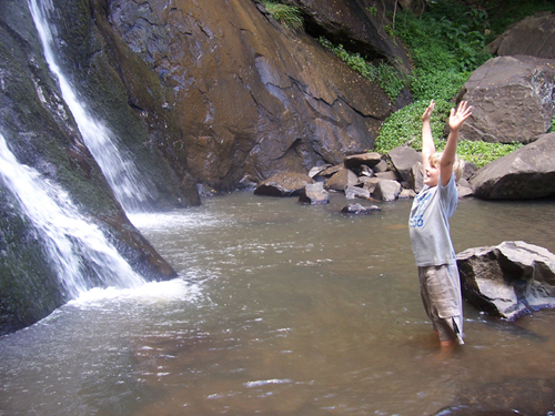 celebrating life and water at Madonna and Child Waterfall in Hogsback