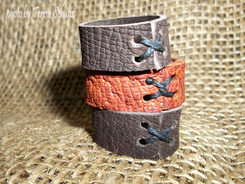 product photography brown leather rings