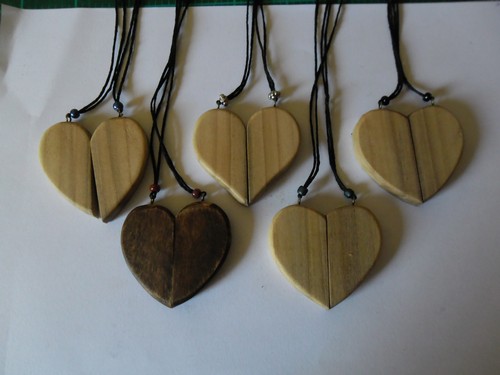 matching valentines heart pendants  - 00021
