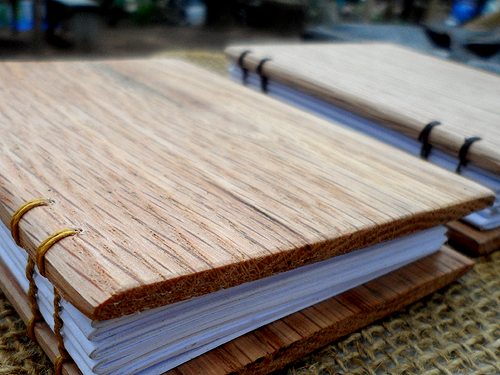 wooden cover notebooks